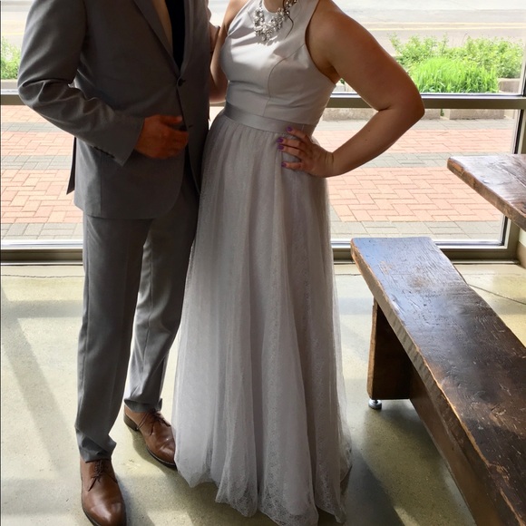 White by Vera Wang Dresses & Skirts - White by Vera Wang crepe and tulle t-back dress